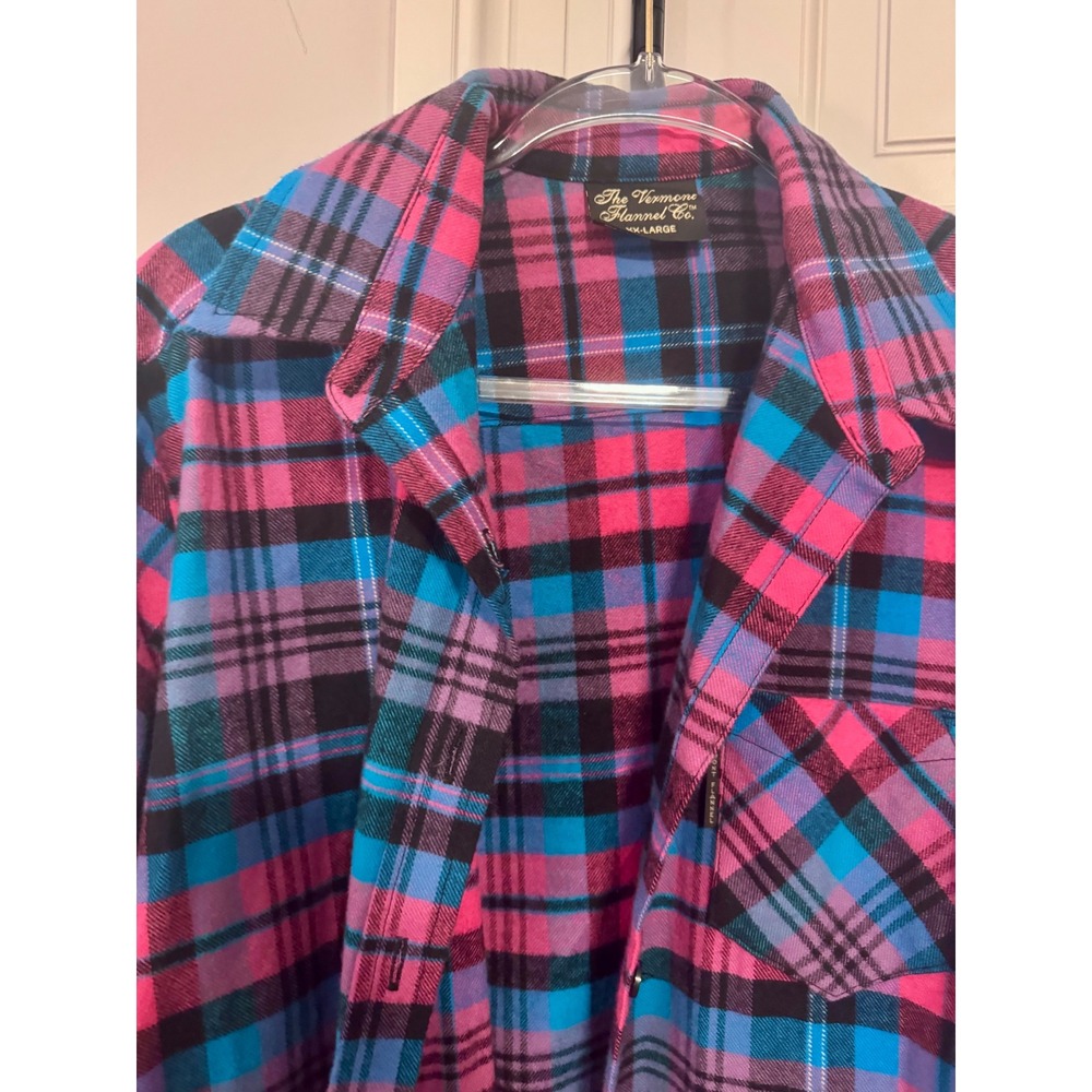 The Vermont Flannel Co. XXL Multicolor Plaid Flannel Shirt Jacket USA Cotton - Picture 9 of 10